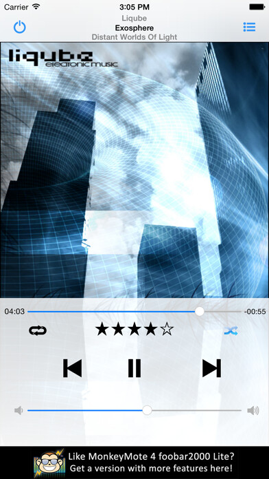 Emulate iPhone app MonkeyMote Music Remote Lite using MyAndroid Emulate iPhone app MonkeyMote Music Remote Lite using MyAndroid