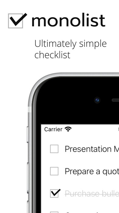 Emulate iPhone app monolist - simple checklist using MyAndroid Emulate iPhone app monolist - simple checklist using MyAndroid