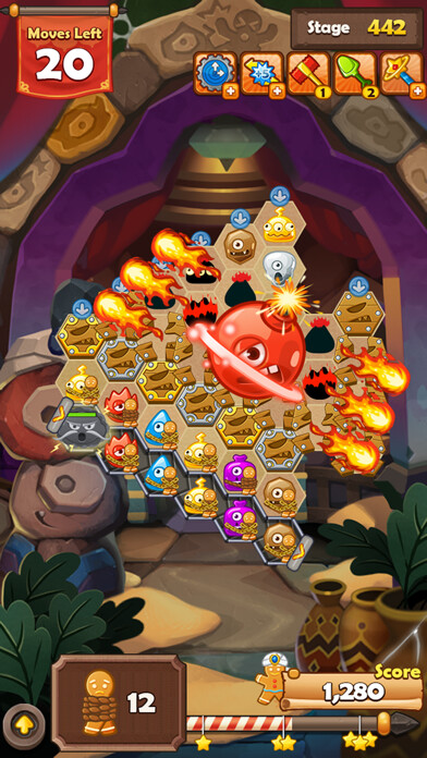 Emulate iPhone app Monster Busters: Hexa Blast using MyAndroid
