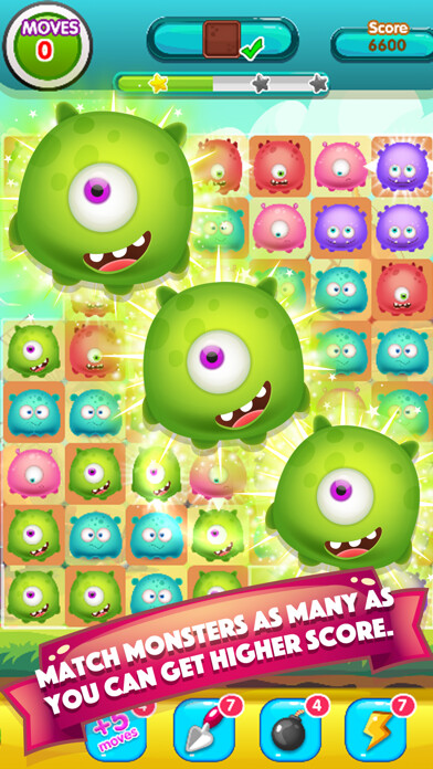 Emulate iPhone app Monster Busters World : Awesome Matching Puzzle using MyAndroid
