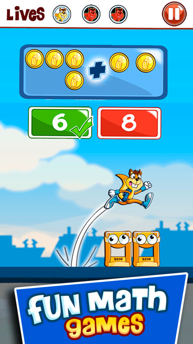 Emulate iPhone app Monster Numbers: Basic math using MyAndroid
