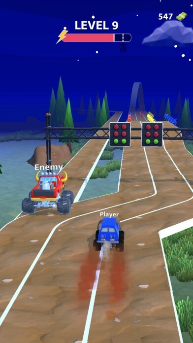 Emulate iPhone app Monster Truck race battle using MyAndroid