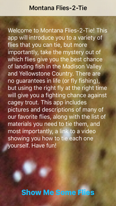 Emulate iPhone app Montana Flies-2-Tie using MyAndroid