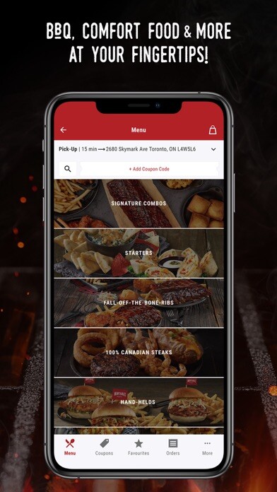 Emulate iPhone app Montanas BBQ & Bar using MyAndroid