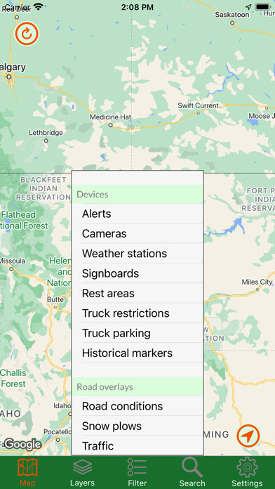 Emulate iPhone app Montana Traveler using MyAndroid