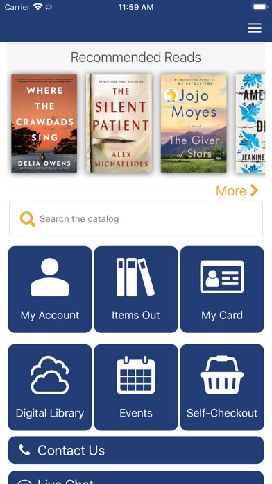 Emulate iPhone app Montclair Public Library (NJ) using MyAndroid