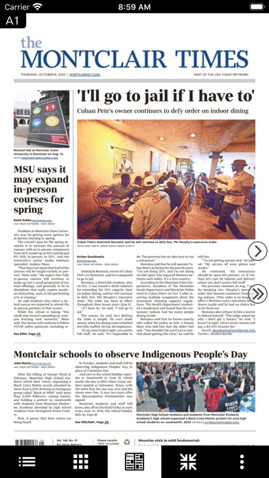 Emulate iPhone app Montclair Times Print Edition using MyAndroid