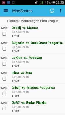 Emulate Android APK Montenegrin Livescores App Emulate Android APK Montenegrin Livescores App