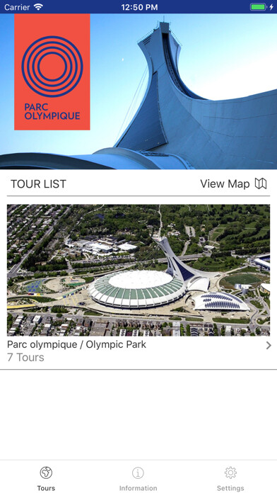 Emulate iPhone app Montréal Olympic Park using MyAndroid