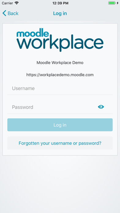 Emulate iPhone app Moodle Workplace using MyAndroid