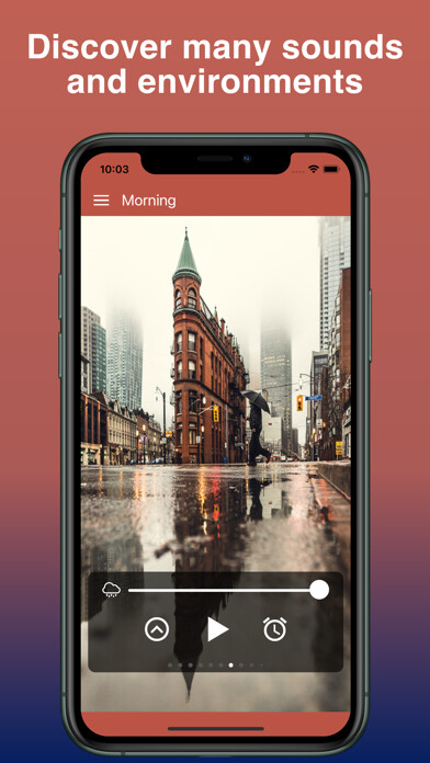 Emulate iPhone app Mood: Rain Sounds & Thunder using MyAndroid Emulate iPhone app Mood: Rain Sounds & Thunder using MyAndroid