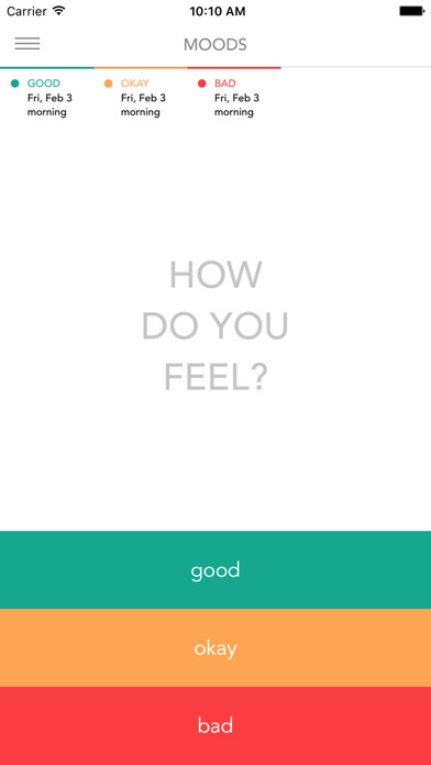 Emulate iPhone app Moods: Mental Health Tracking using MyAndroid Emulate iPhone app Moods: Mental Health Tracking using MyAndroid