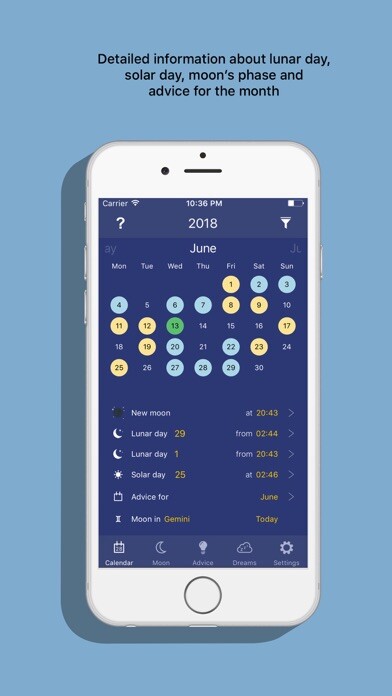Emulate iPhone app Moon Days Calendar using MyAndroid Emulate iPhone app Moon Days Calendar using MyAndroid