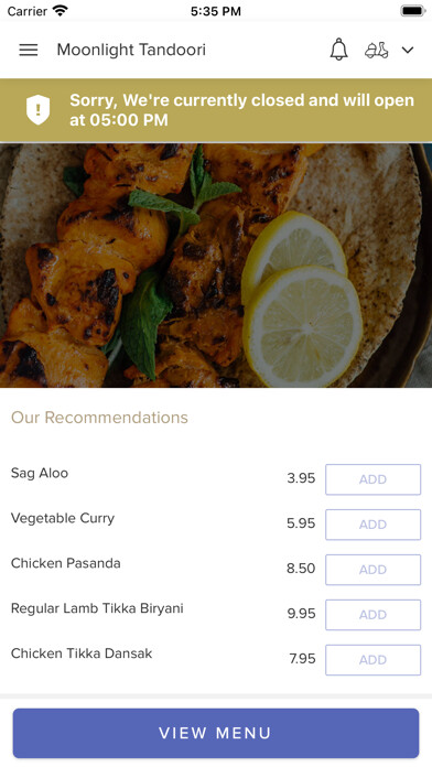 Emulate iPhone app Moonlight Tandoori Perry Rd using MyAndroid Emulate iPhone app Moonlight Tandoori Perry Rd using MyAndroid