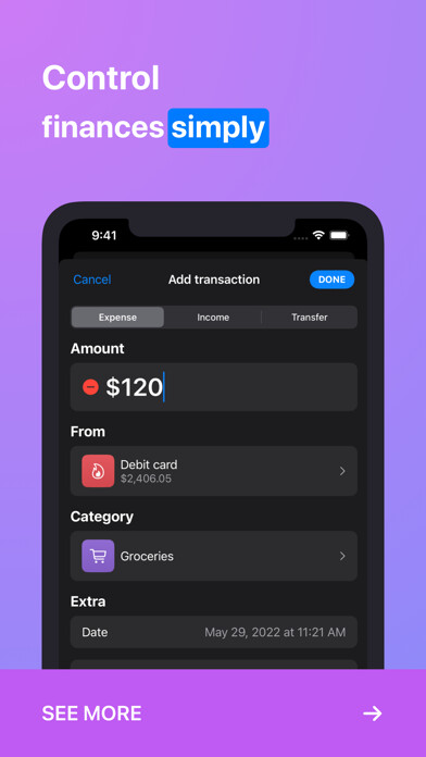 Emulate iPhone app Moono: Expenses tracker using MyAndroid Emulate iPhone app Moono: Expenses tracker using MyAndroid
