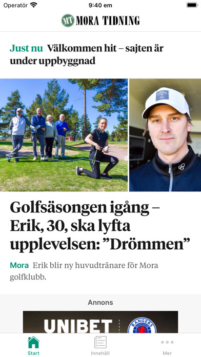 Emulate iPhone app Mora Tidning Nyhetsapp using MyAndroid Emulate iPhone app Mora Tidning Nyhetsapp using MyAndroid