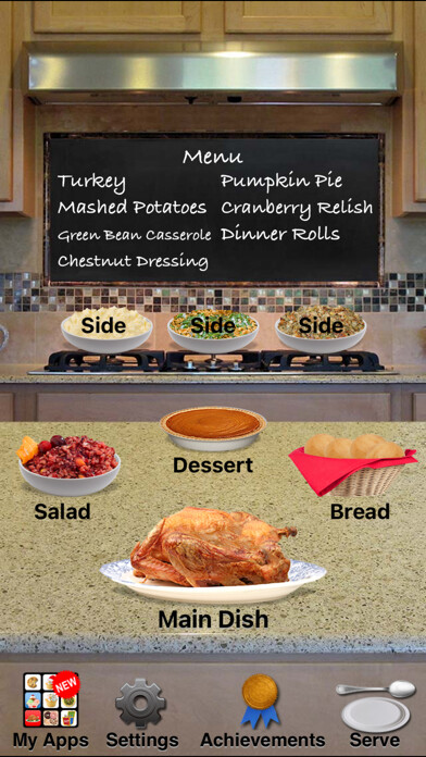 Emulate iPhone app More Holiday Dinner! using MyAndroid