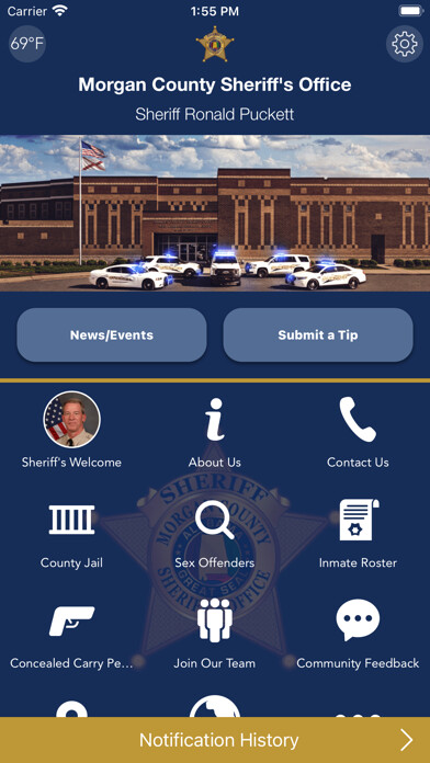 Emulate iPhone app Morgan County Sheriffs Office using MyAndroid