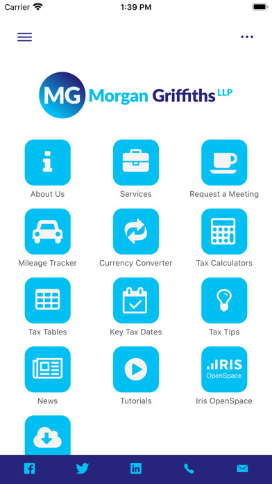 Emulate iPhone app Morgan Griffiths Accountants using MyAndroid