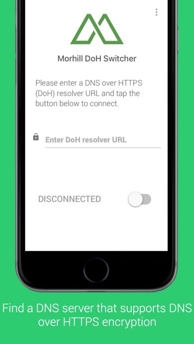 Emulate iPhone app Morhill DoH Switcher using MyAndroid