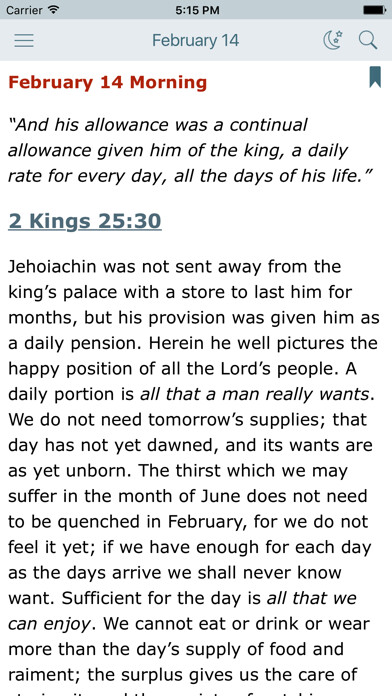 Emulate iPhone app Morning and Evening Devotion using MyAndroid
