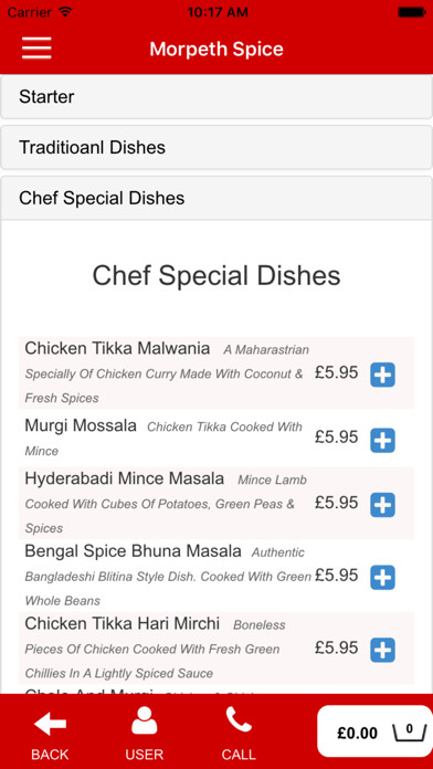 Emulate iPhone app Morpeth Spice using MyAndroid