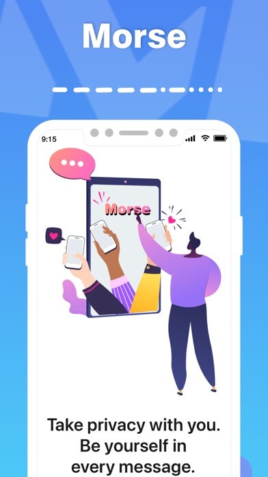 Emulate iPhone app MorseChat - Security Messenger using MyAndroid