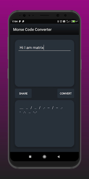 Run android online APK Morse Code Converter from MyAndroid or emulate Morse Code Converter using MyAndroid