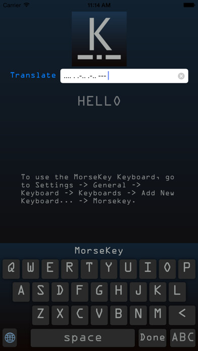 Emulate iPhone app MorseKey Keyboard using MyAndroid Emulate iPhone app MorseKey Keyboard using MyAndroid
