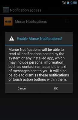 Emulate Android APK Morse Notifications