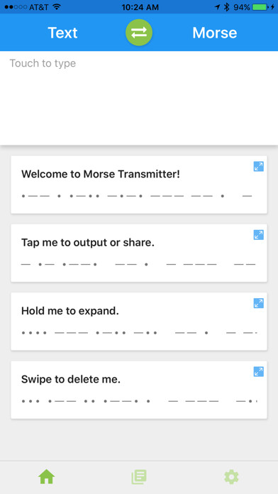 Emulate iPhone app Morse Transmitter using MyAndroid Emulate iPhone app Morse Transmitter using MyAndroid