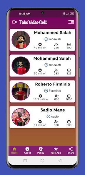 Run android online APK Mo Salah fake video call_prank from MyAndroid or emulate Mo Salah fake video call_prank using MyAndroid