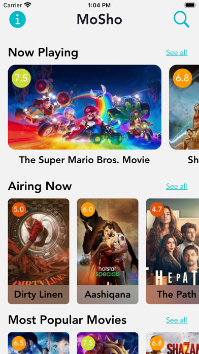 Emulate iPhone app MoSho: Movies & Tv Shows using MyAndroid Emulate iPhone app MoSho: Movies & Tv Shows using MyAndroid