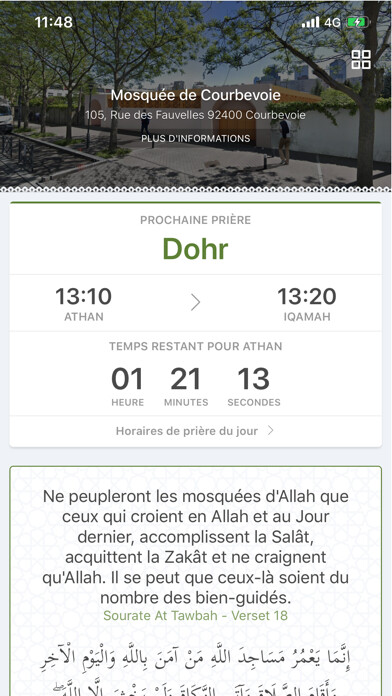 Emulate iPhone app Mosquée Courbevoie using MyAndroid Emulate iPhone app Mosquée Courbevoie using MyAndroid