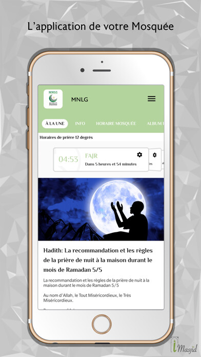 Emulate iPhone app Mosquée de Noisy using MyAndroid