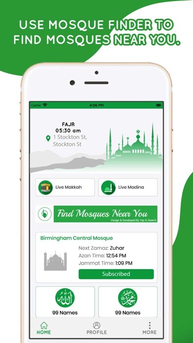 Emulate iPhone app Mosque Finder- Prayer Times UK using MyAndroid