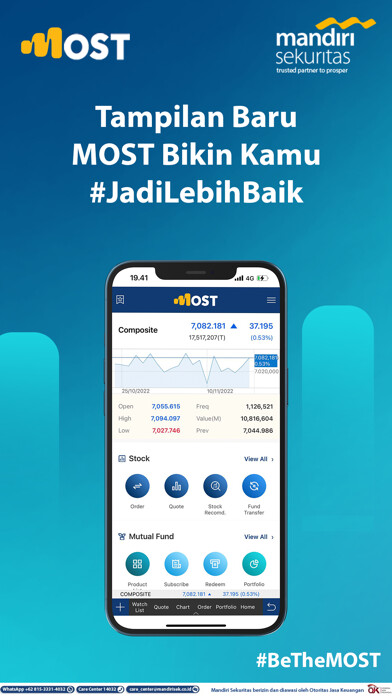 Emulate iPhone app MOST Mobile Mandiri Sekuritas using MyAndroid