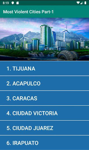 Run android online APK Most Violent Cities Part-1 from MyAndroid or emulate Most Violent Cities Part-1 using MyAndroid