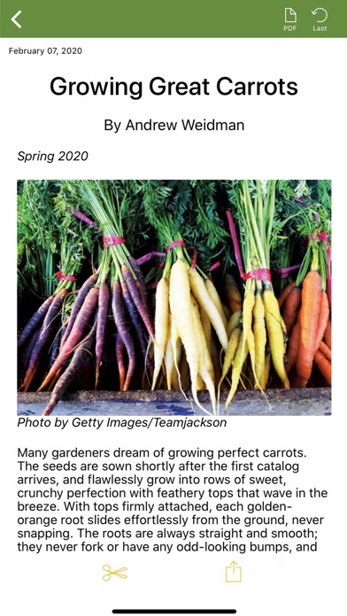 Emulate iPhone app Mother Earth Gardener Magazine using MyAndroid