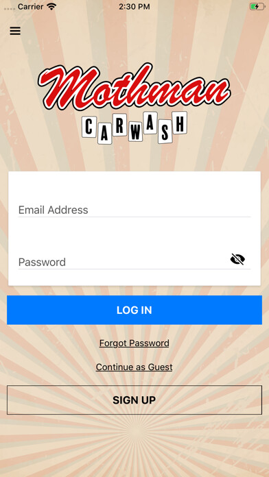Emulate iPhone app Mothman Car Wash using MyAndroid