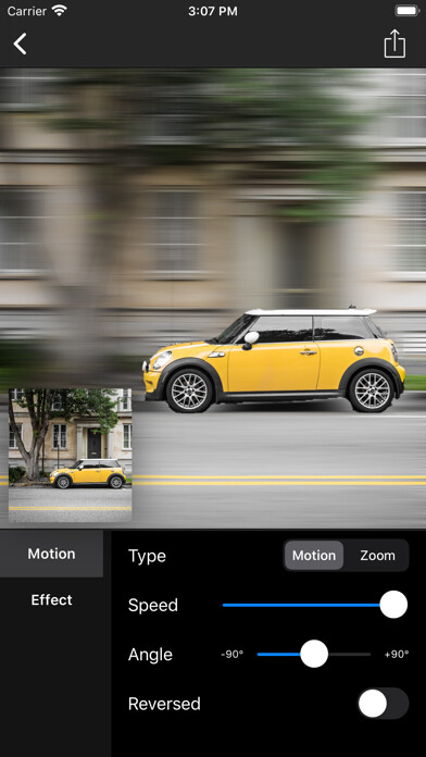Emulate iPhone app Motion Blur - Panning Photo using MyAndroid