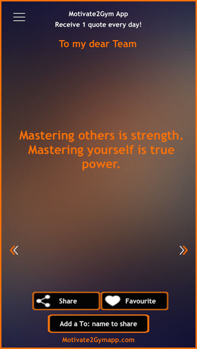 Emulate iPhone app Motivate2Gym - Get Fit & Look Sexy! Get daily motivation! using MyAndroid