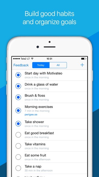 Emulate iPhone app Motivateo — daily routine, goals & habits tracker. using MyAndroid Emulate iPhone app Motivateo — daily routine, goals & habits tracker. using MyAndroid