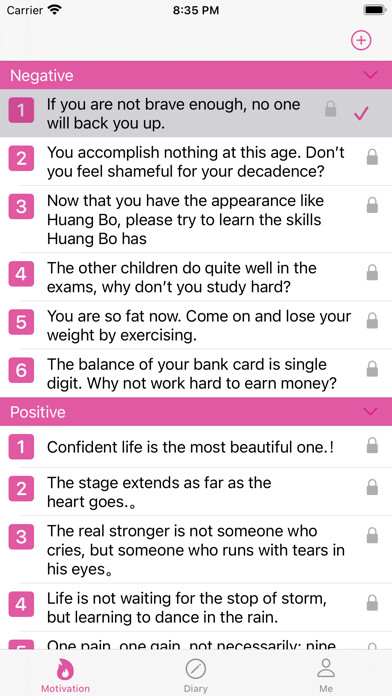 Emulate iPhone app Motivating using MyAndroid