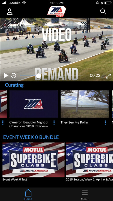 Emulate iPhone app MotoAmerica Live+ using MyAndroid