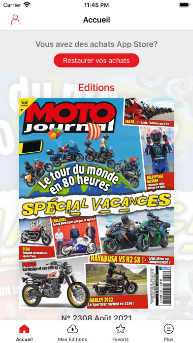Emulate iPhone app Moto Journal Magazine using MyAndroid