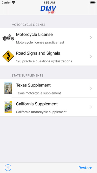 Emulate iPhone app Motorcycle Test Prep using MyAndroid Emulate iPhone app Motorcycle Test Prep using MyAndroid