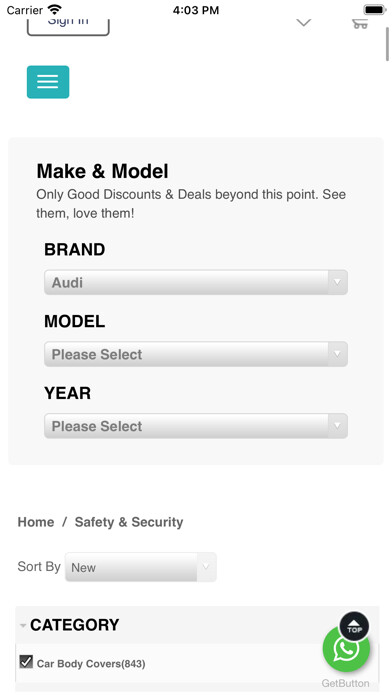 Emulate iPhone app MotorHunk - Auto Store India using MyAndroid