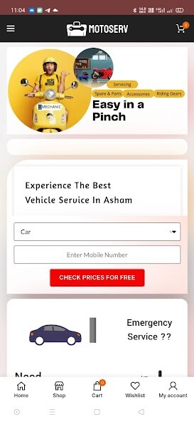 Run android online APK Motoserv Car and Bike Service from MyAndroid or emulate Motoserv Car and Bike Service using MyAndroid