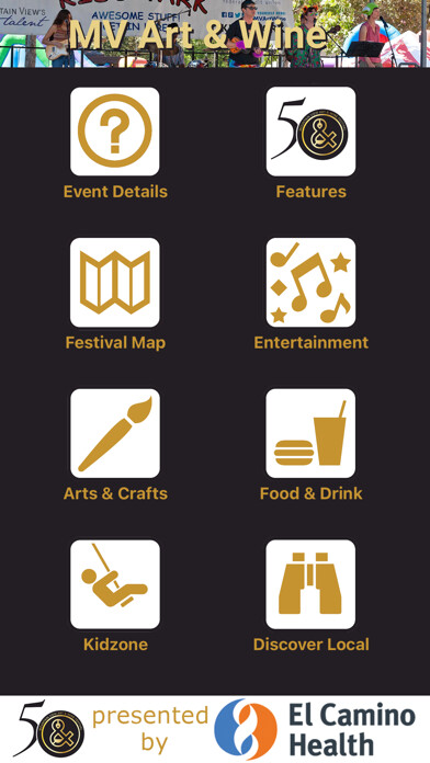 Emulate iPhone app Mountain View Art & Wine Fest using MyAndroid